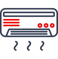 air conditioning unit icon red and black