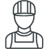 engineer or worker icon small black