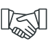 shaking hands icon small black